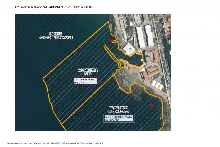 La cartografia del tratto di mare "Accademia Sud"