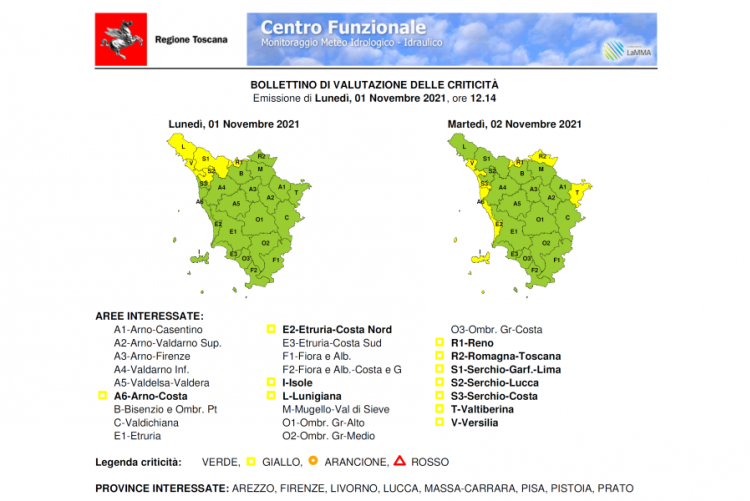 immagine grafica del bollettino meteo 