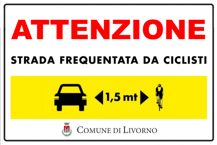 immagine del cartello attenzione ciclisti 