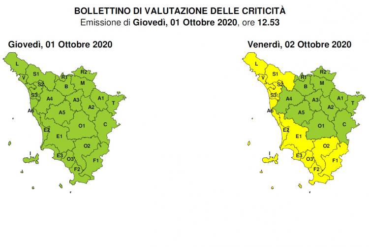 Bollettino per venerdì 2 ottobre