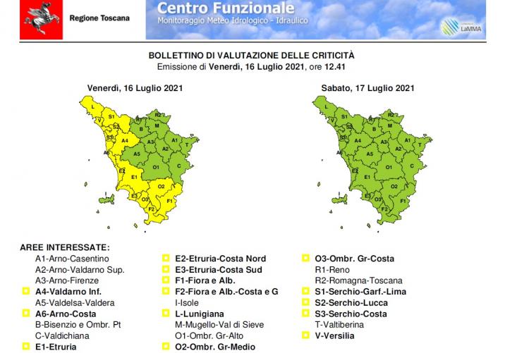 Il bollettino del 16 luglio