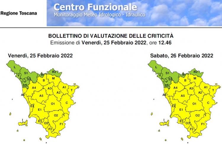 Il bollettino del 25 febbraio