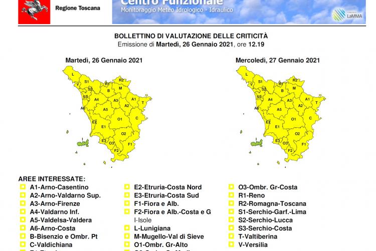 Il bollettino del 26 gennaio