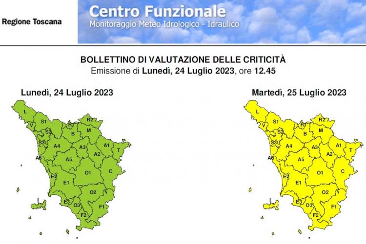Il bollettino del 24 luglio