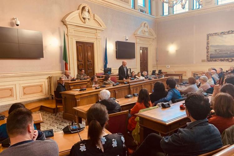 l'incontro nella sala del Consiglio Comunale