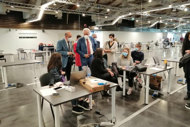 immagine di Un momento della visita di Giani alla Fortezza da Basso