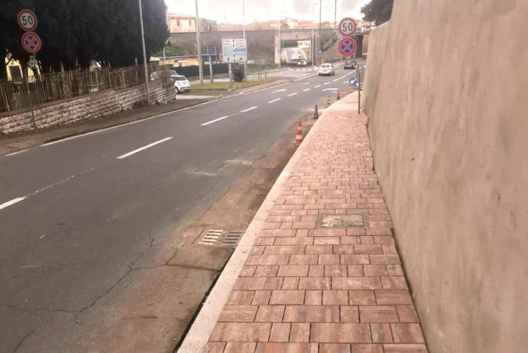 Foto del marciapiede già realizzato