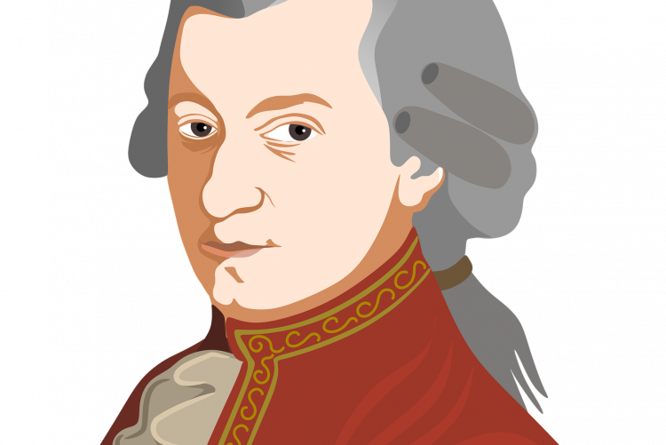illustrazione di Mozart, foto di Almeida da Pixabay