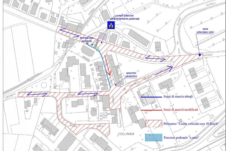 La planimetria della nuova viabilità