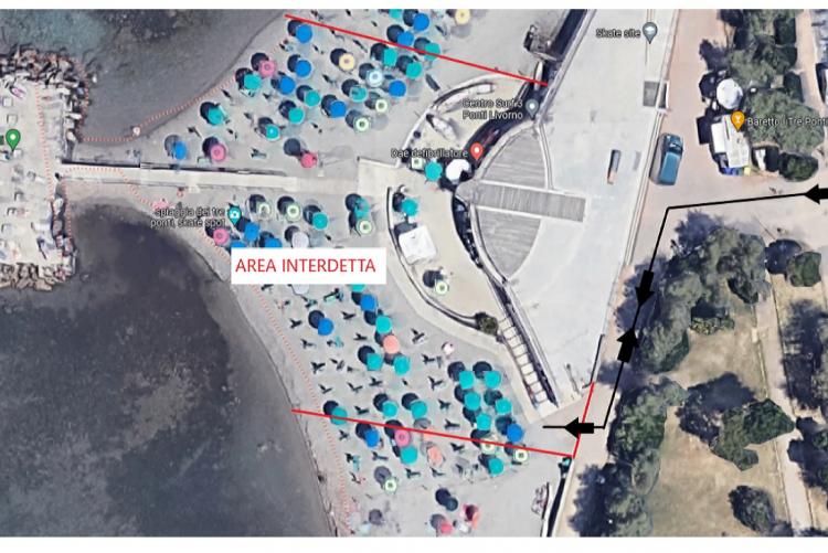 Planimetria del tratto di spiaggia interessato dalle operazioni