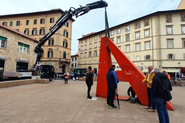 Foto dell'intervento in piazza Attias