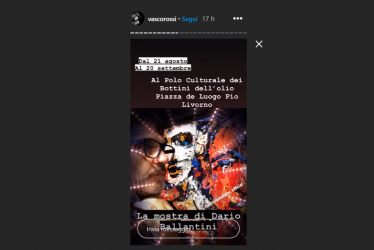 screen shot della pagina instragram di vasco rossi